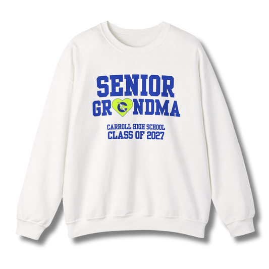 Carroll High School Class of 2027 Senior Grandma Crewneck Sweatshirt Neon Heart