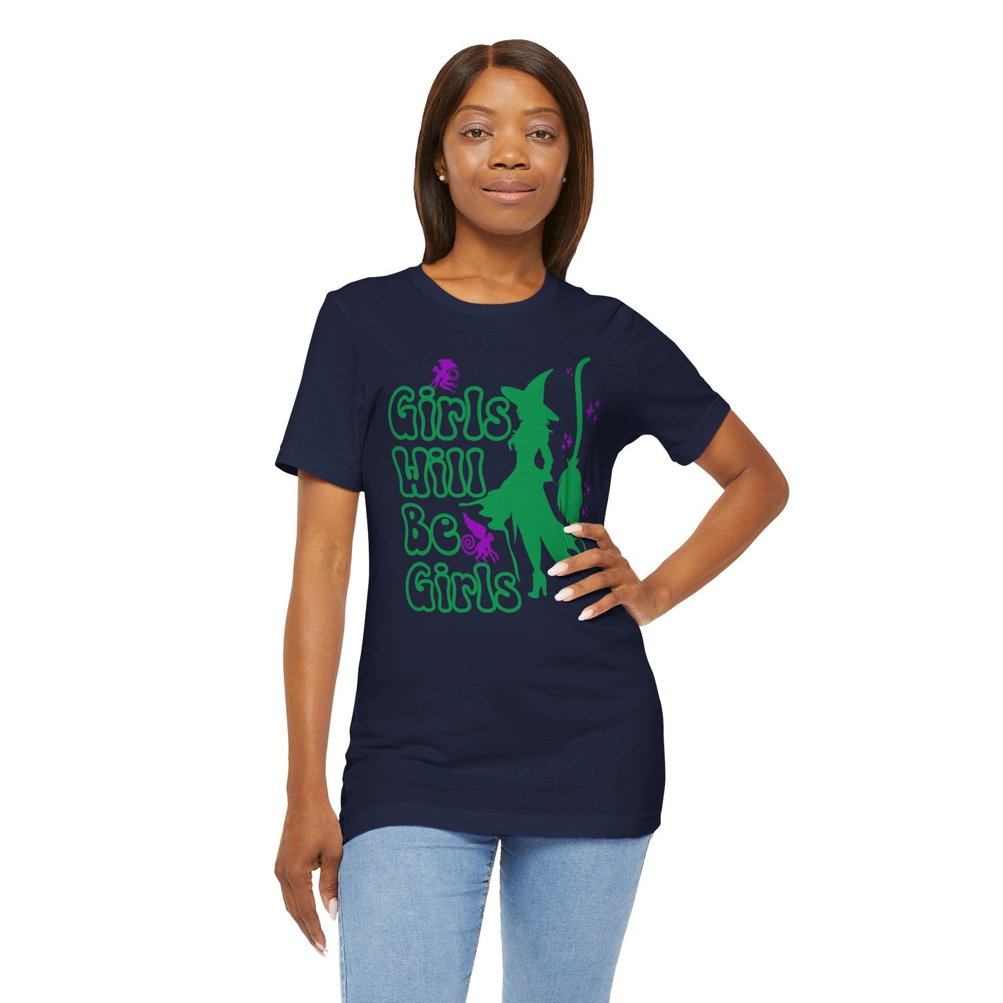 Girls Will Be Girls Wicked Witch with Broomstick T-Shirt, Wizard of Oz, Halloween Witch