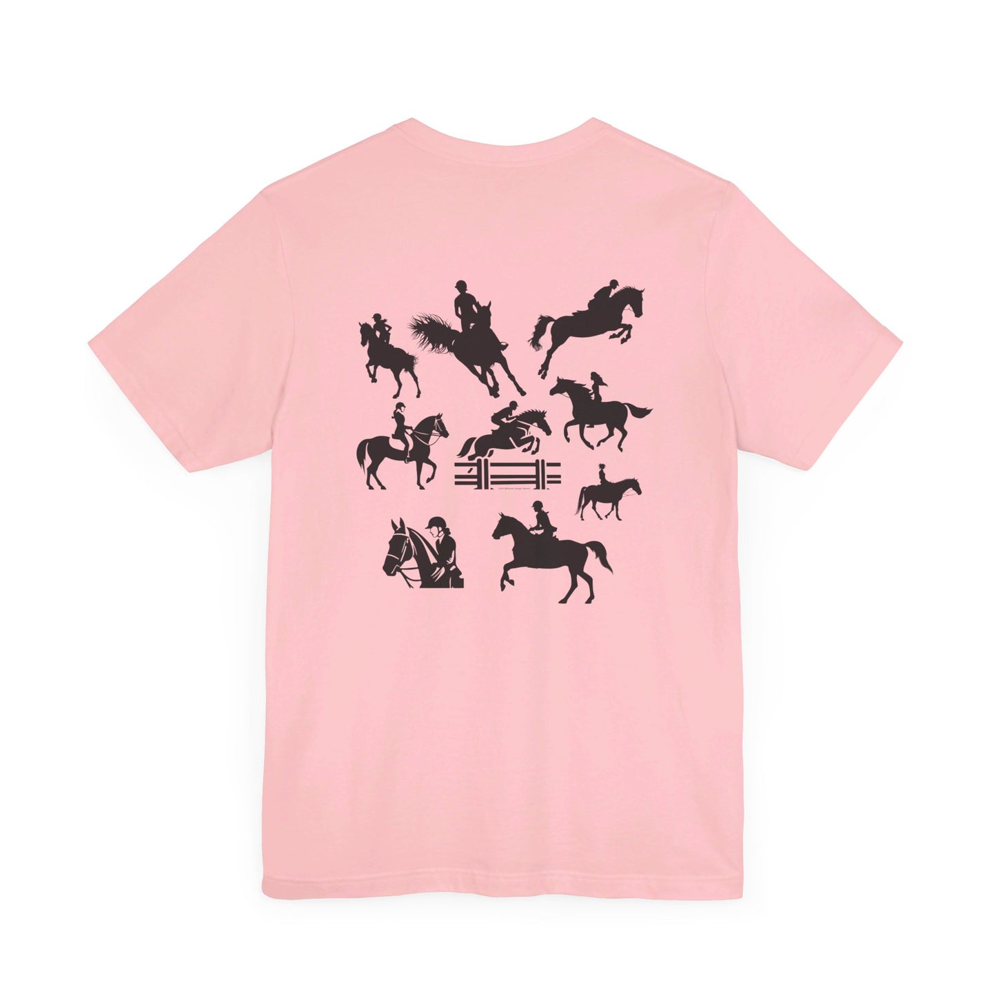 Girls Will Be Girls T-Shirt, Equestrian, Horseback Riding Silhouettes Front and Back Designs, Light Colored Tees