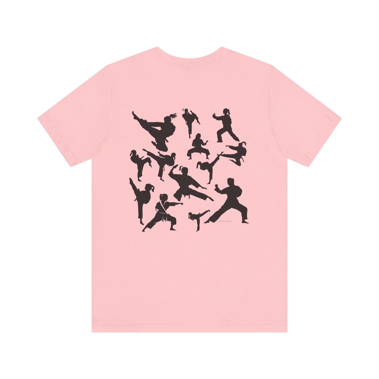 Girls Will Be Girls T-Shirt, Martial Arts Silhouettes Taekwondo, Judo, Karate, Front and Back Designs, Light Colored Tees