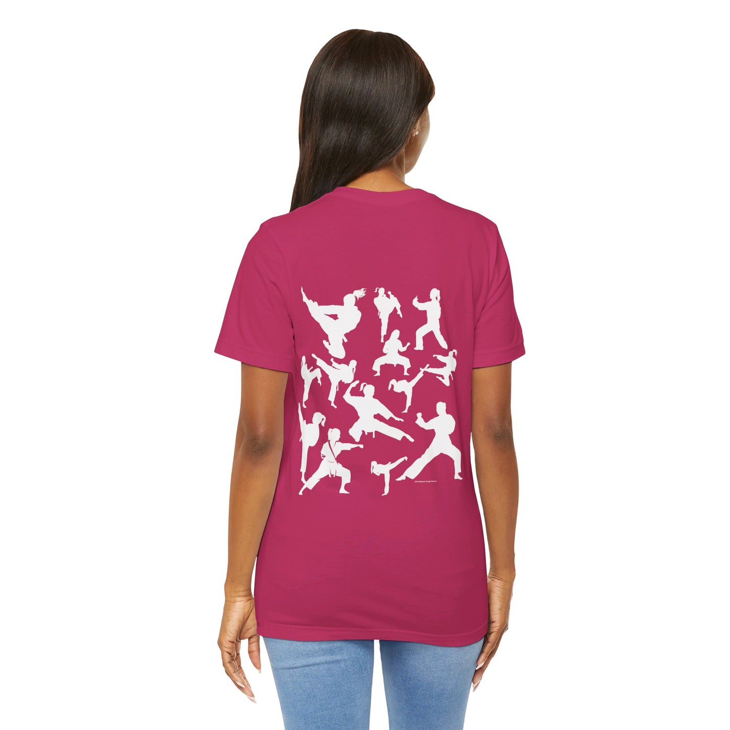 Girls Will Be Girls T-Shirt, Martial Arts Silhouettes Taekwondo, Judo, Karate, Front and Back Designs