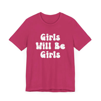 Girls Will Be Girls T-Shirt, Soccer Player Silhouettes Front and Back Designs