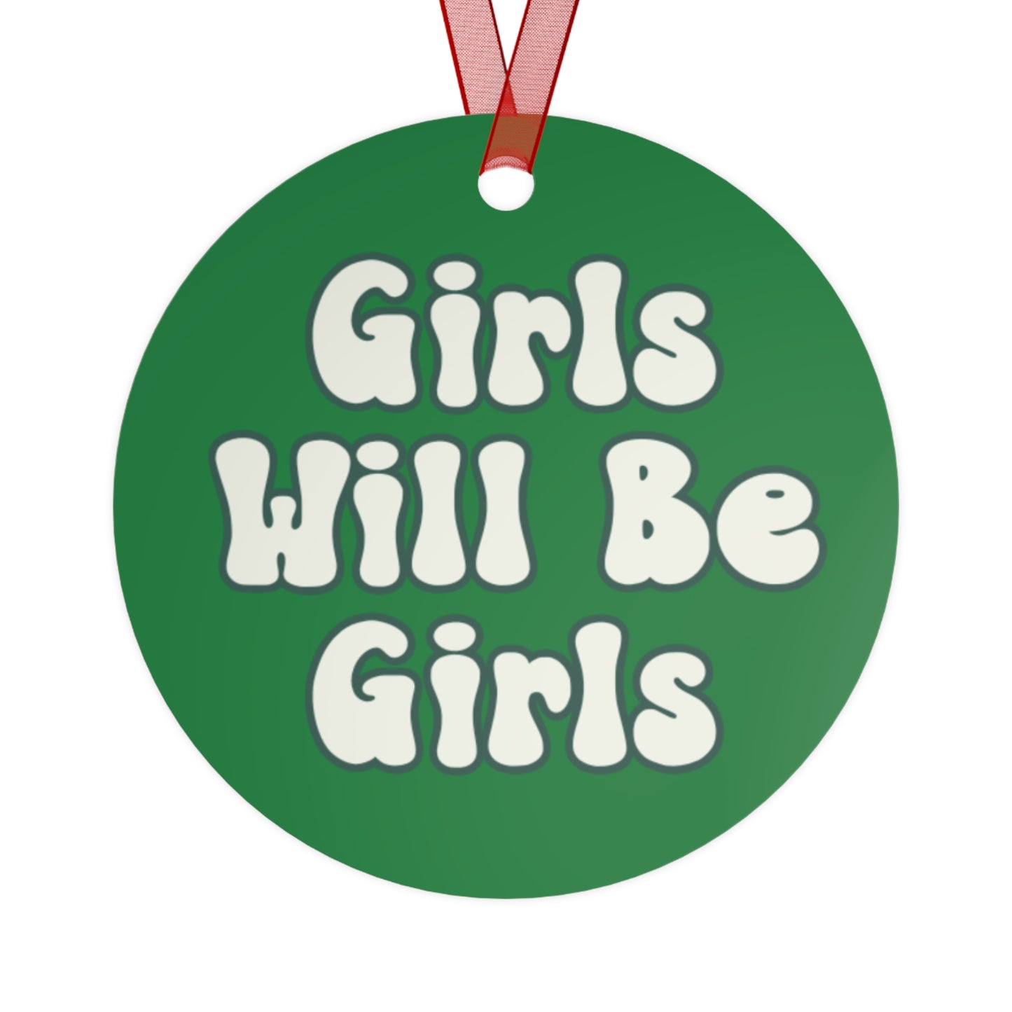 Girls Will Be Girls Golf, Golfer Silhouettes Christmas Ornament