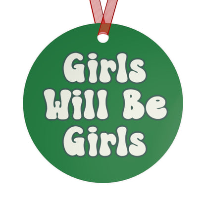 Girls Will Be Girls Golf, Golfer Silhouettes Christmas Ornament