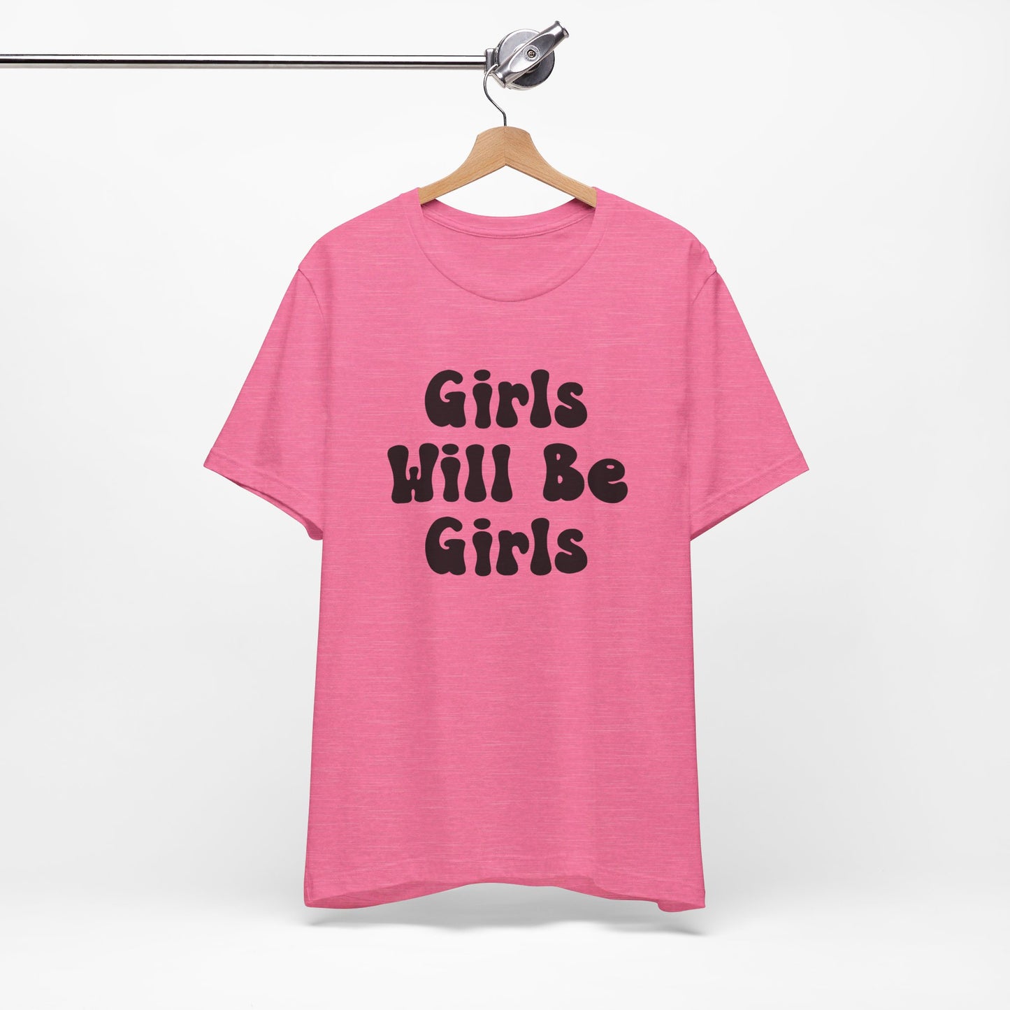 Girls Will Be Girls T-Shirt, Equestrian, Horseback Riding Silhouettes Front and Back Designs, Light Colored Tees