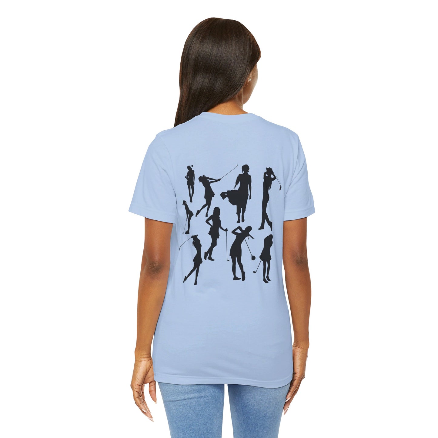 Girls Will Be Girls T-Shirt, Golf, Golfer Silhouettes Front and Back Designs, Lighter Colored Tees