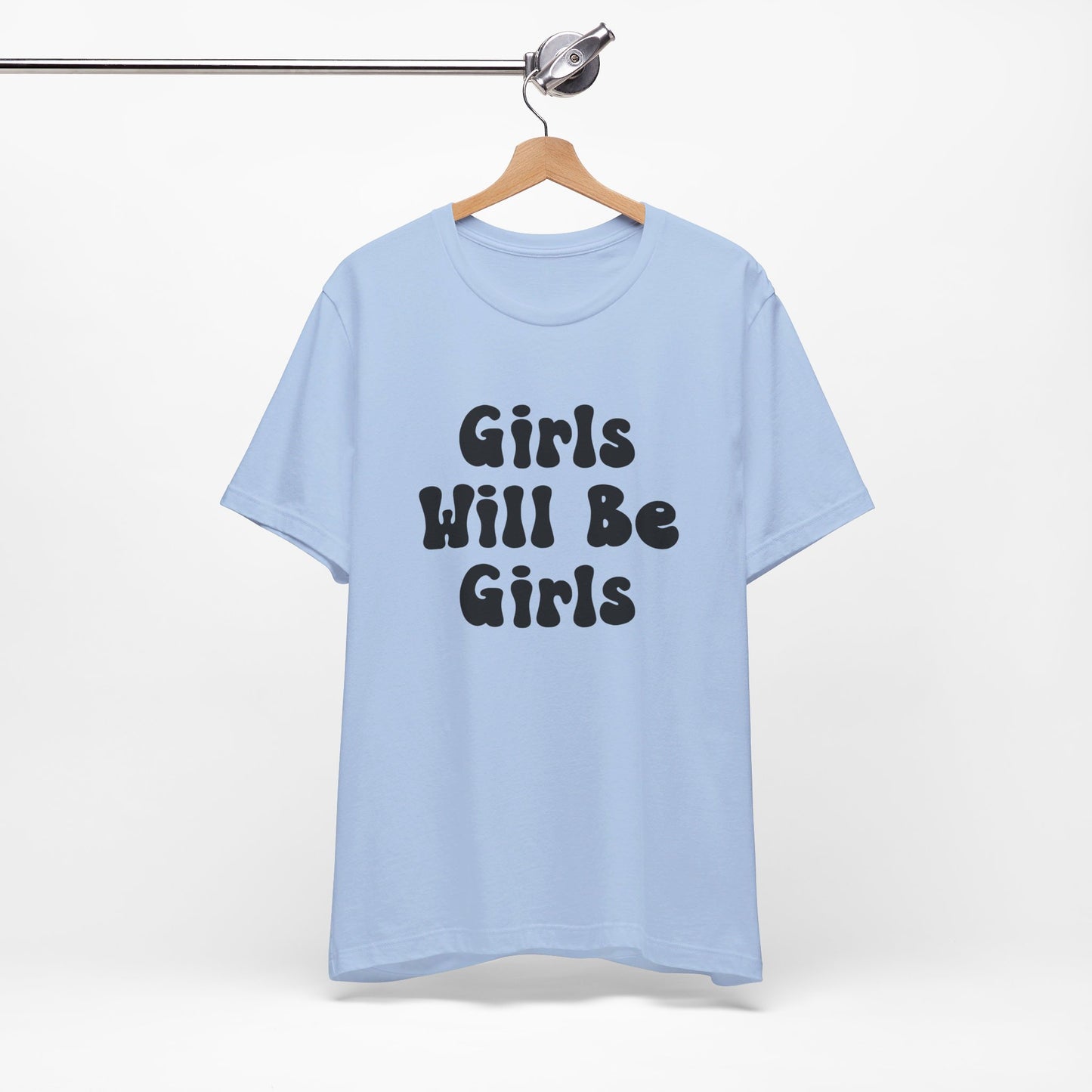 Girls Will Be Girls T-Shirt, Ballerina, Ballet Dancer Silhouettes, Front and Back Design, Light Colored Tees