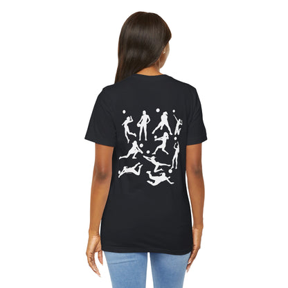 Girls Will Be Girls T-Shirt, Volleyball Player Silhouettes Front and Back Designs