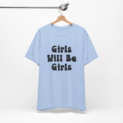 Girls Will Be Girls T-Shirt, Martial Arts Silhouettes Taekwondo, Judo, Karate, Front and Back Designs, Light Colored Tees