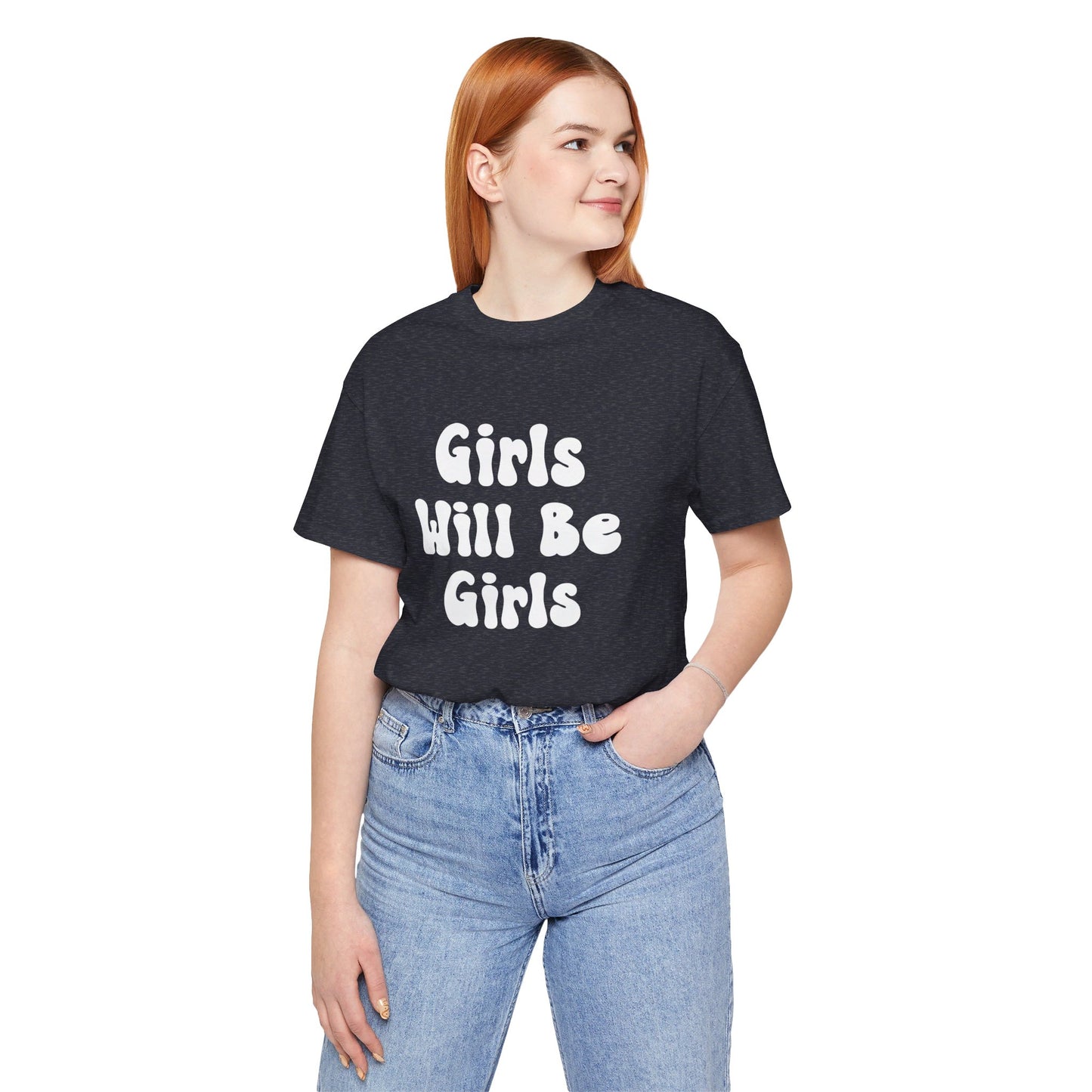 Girls Will Be Girls Girl Power Silhouettes Women's T-Shirt Front and Back Design