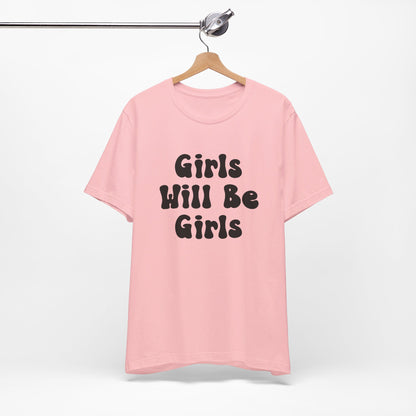 Girls Will Be Girls T-Shirt, Martial Arts Silhouettes Taekwondo, Judo, Karate, Front and Back Designs, Light Colored Tees