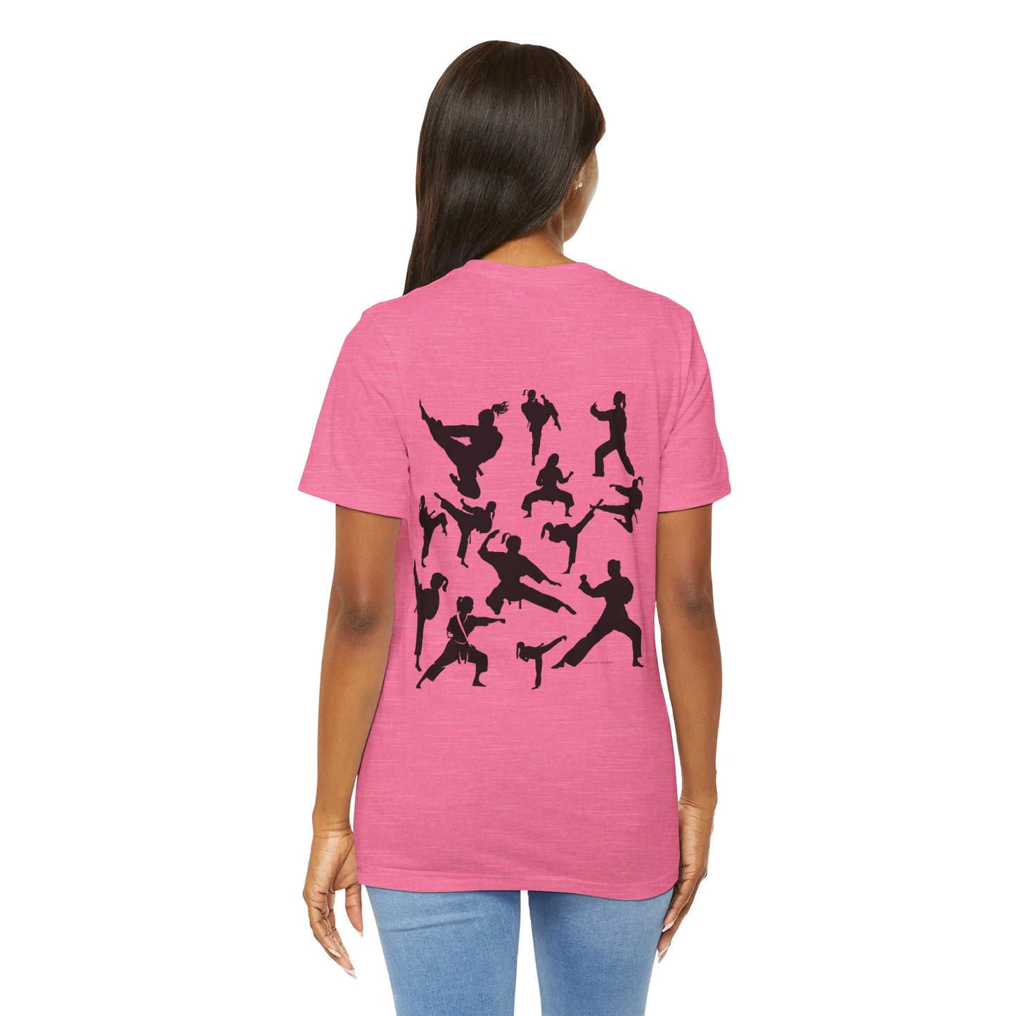 Girls Will Be Girls T-Shirt, Martial Arts Silhouettes Taekwondo, Judo, Karate, Front and Back Designs, Light Colored Tees