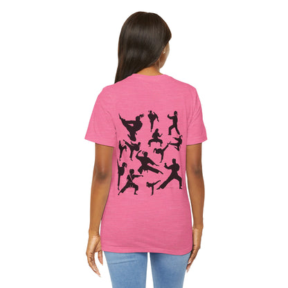 Girls Will Be Girls T-Shirt, Martial Arts Silhouettes Taekwondo, Judo, Karate, Front and Back Designs, Light Colored Tees