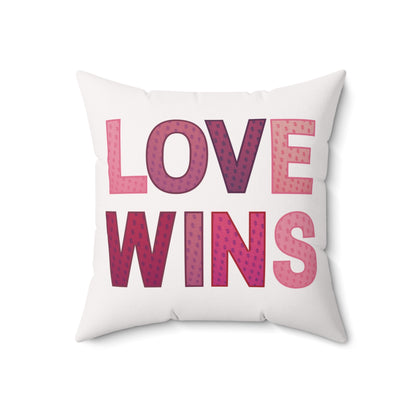 Valentine's Pillow Tic Tac Toe Love Wins 18"x18"