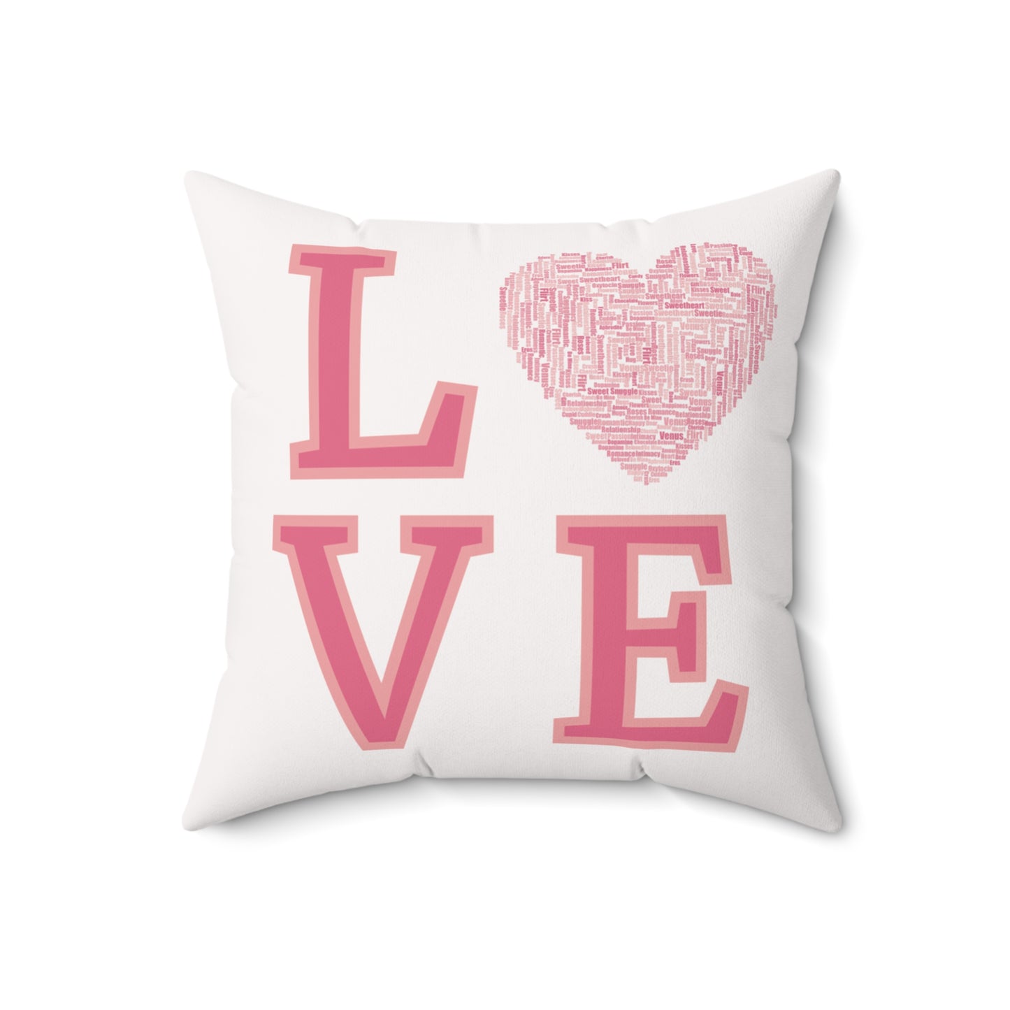 Valentine's Pillow LOVE Subway Art Heart 18"x18"