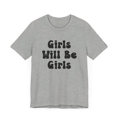 Girls Will Be Girls T-Shirt, Martial Arts Silhouettes Taekwondo, Judo, Karate, Front and Back Designs, Light Colored Tees