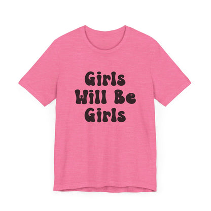 Girls Will Be Girls T-Shirt, Martial Arts Silhouettes Taekwondo, Judo, Karate, Front and Back Designs, Light Colored Tees