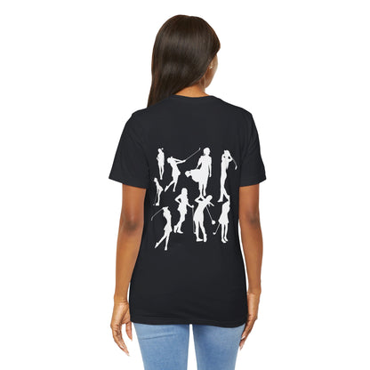 Girls Will Be Girls T-Shirt, Golf, Golfer Silhouettes Front and Back Designs