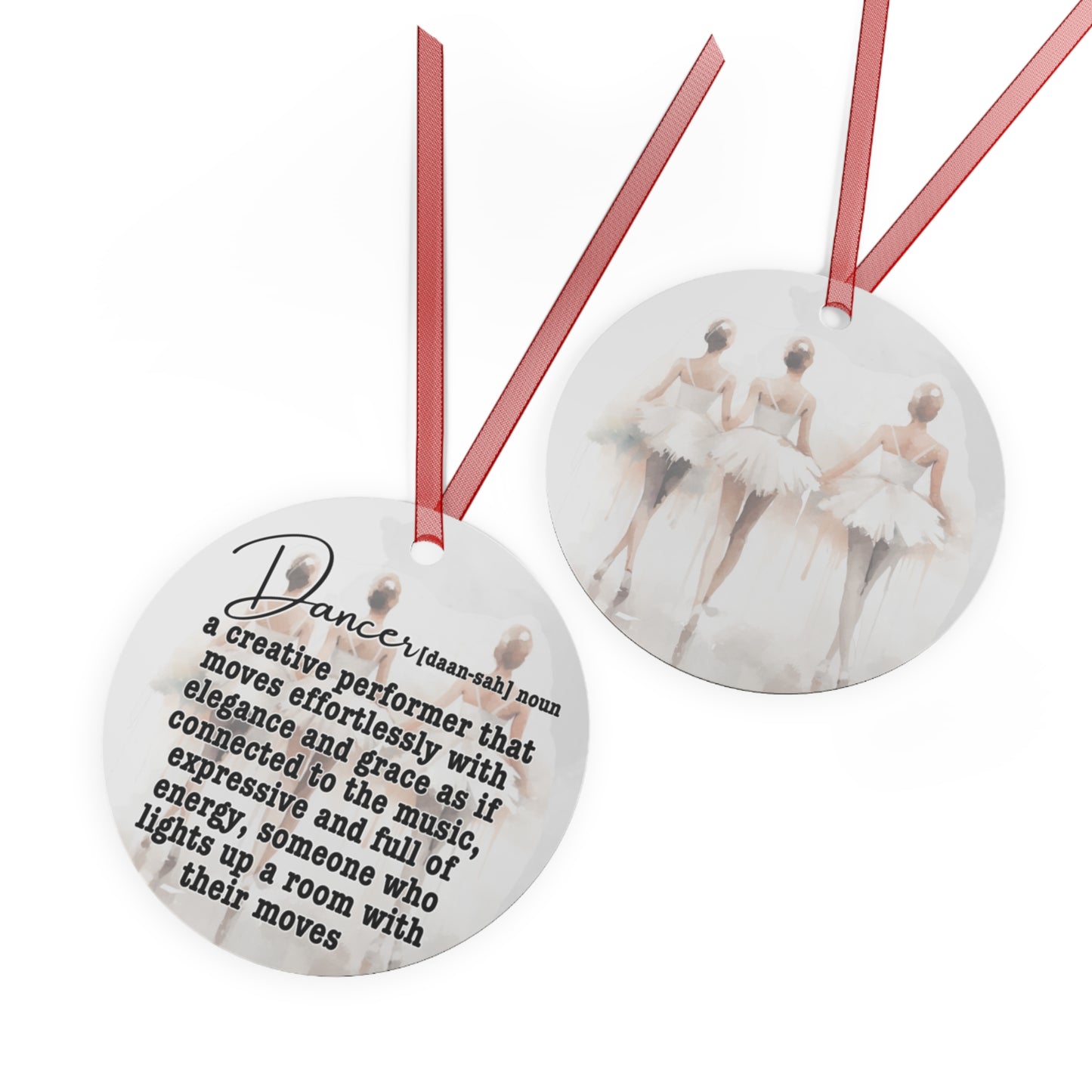 Dancer Definition Christmas Ornament, Double Sided, Ballerinas