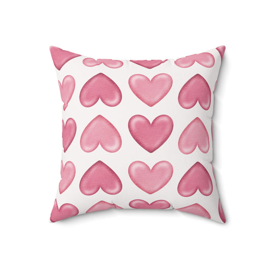 Valentine's Day Pillow Pink Bubble Hearts 18"x18"