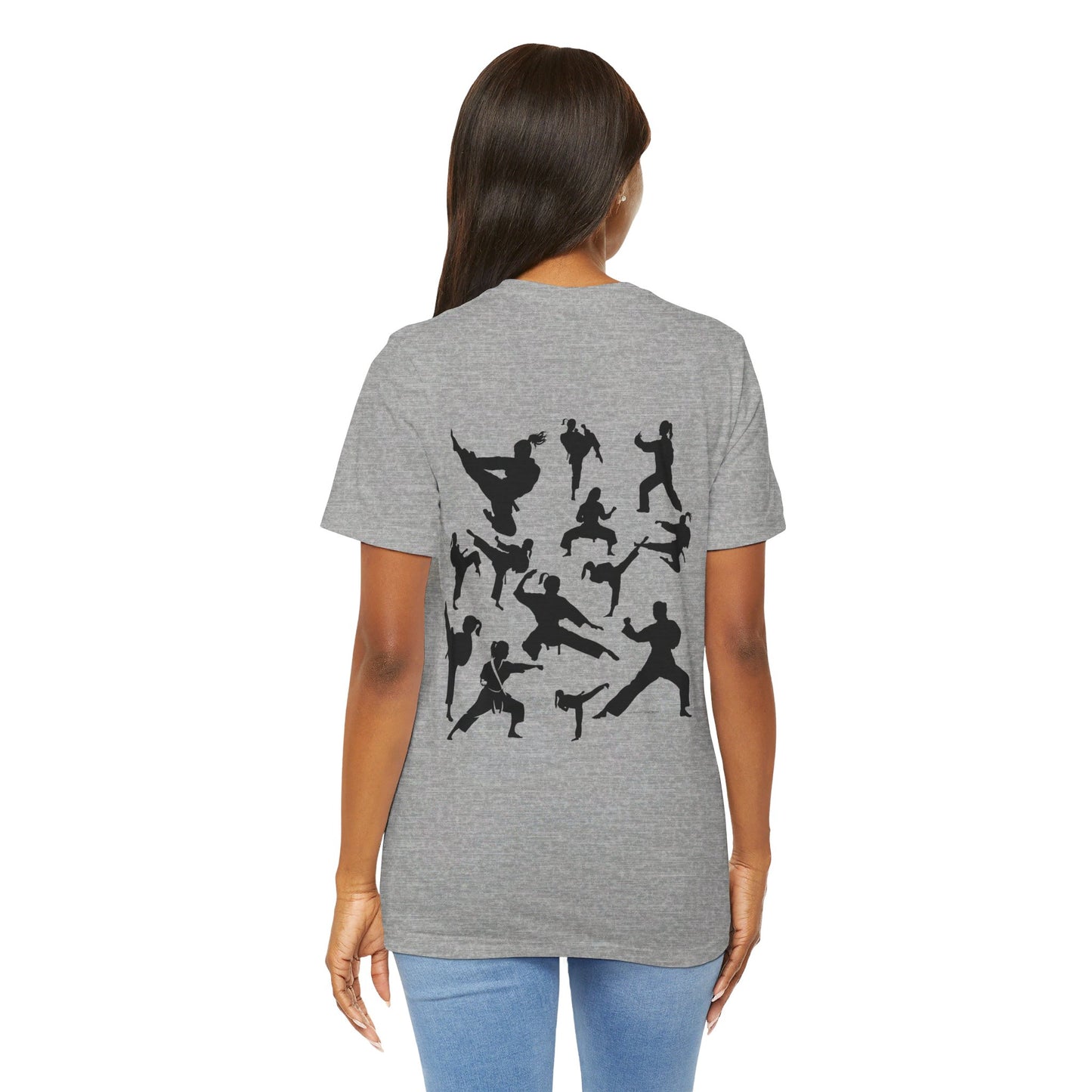 Girls Will Be Girls T-Shirt, Martial Arts Silhouettes Taekwondo, Judo, Karate, Front and Back Designs, Light Colored Tees