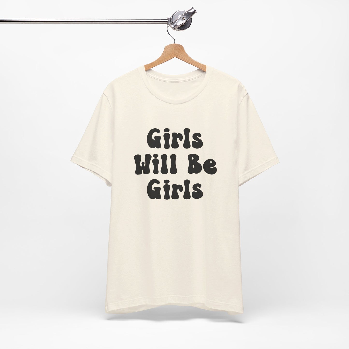 Girls Will Be Girls T-Shirt, Soccer Player Silhouettes Front and Back Designs, Light Colored Tees