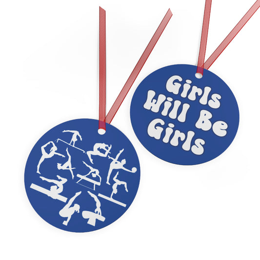 Girls Will Be Girls Gymnast Silhouettes Gymnastics Christmas Ornament