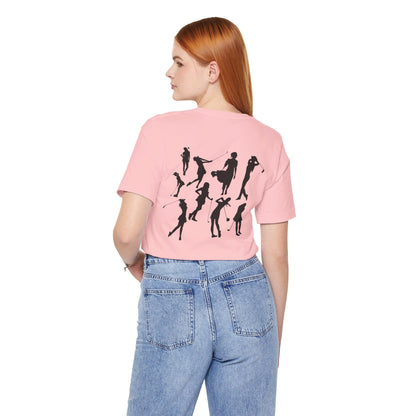 Girls Will Be Girls T-Shirt, Golf, Golfer Silhouettes Front and Back Designs, Lighter Colored Tees