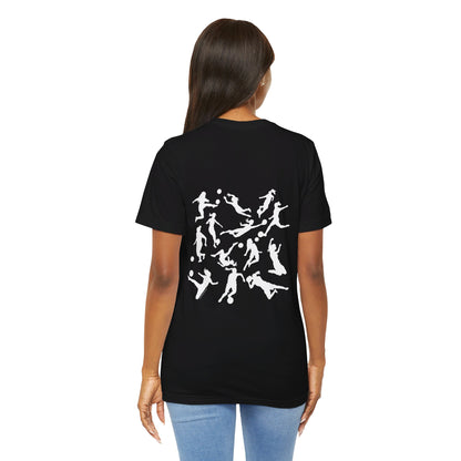 Girls Will Be Girls T-Shirt, Soccer Player Silhouettes Front and Back Designs