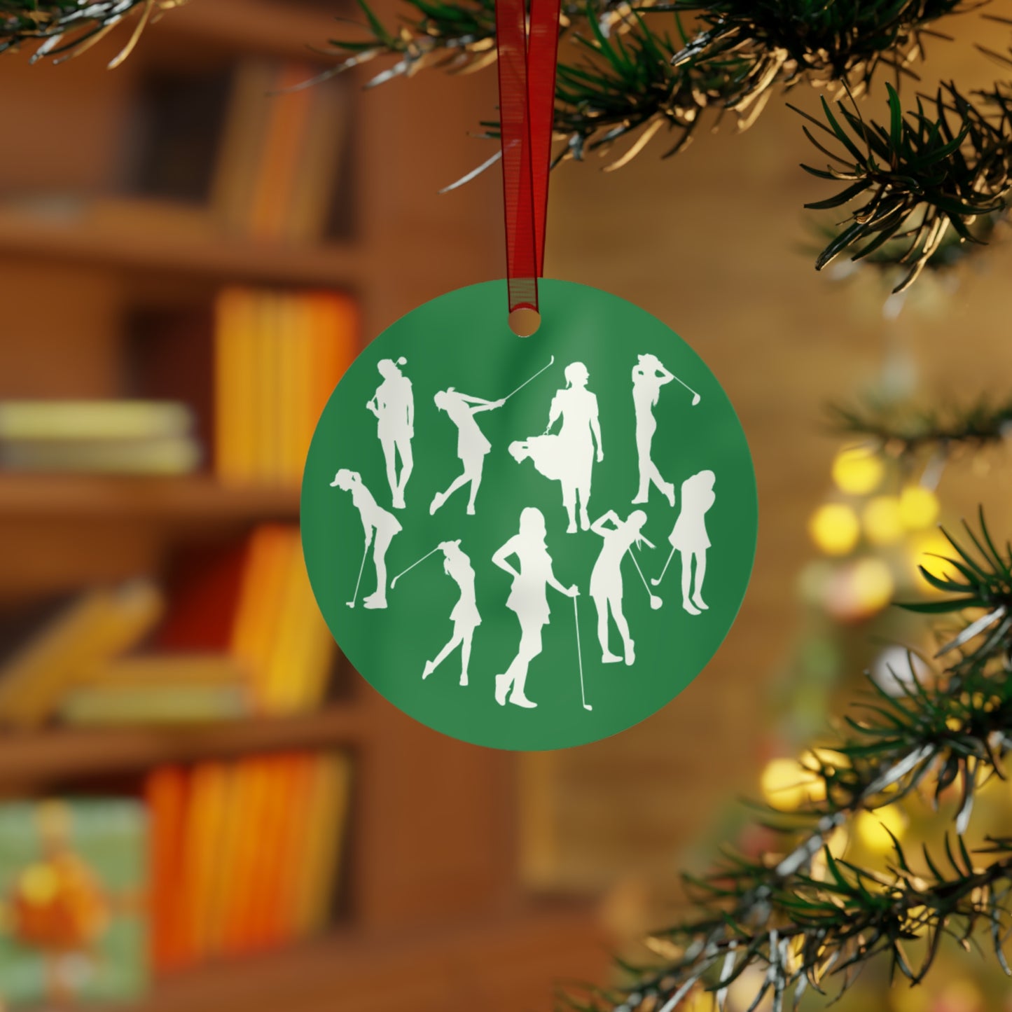 Girls Will Be Girls Golf, Golfer Silhouettes Christmas Ornament