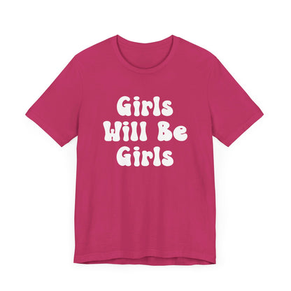 Girls Will Be Girls T-Shirt, Golf, Golfer Silhouettes Front and Back Designs