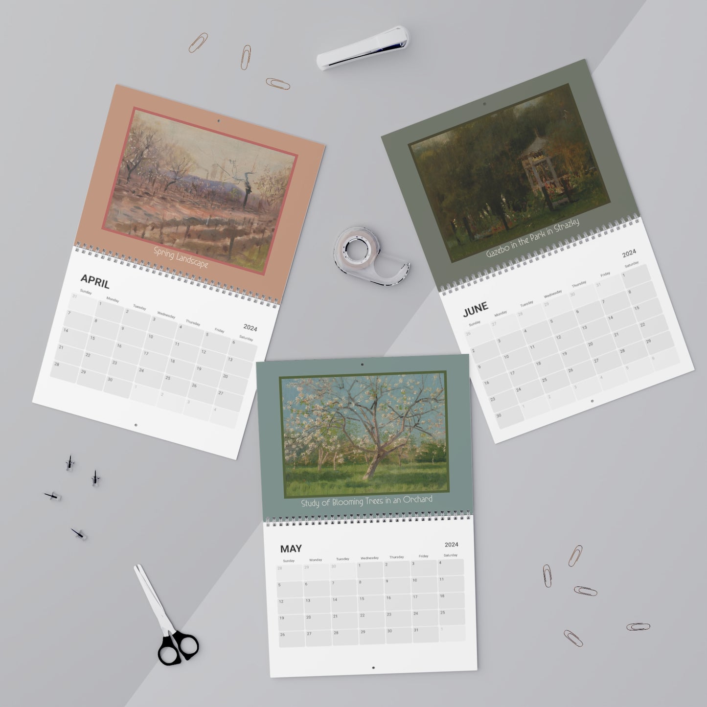 2024 12 Month Wall Calendar- Landscapes of Ladislav Mednyánszky