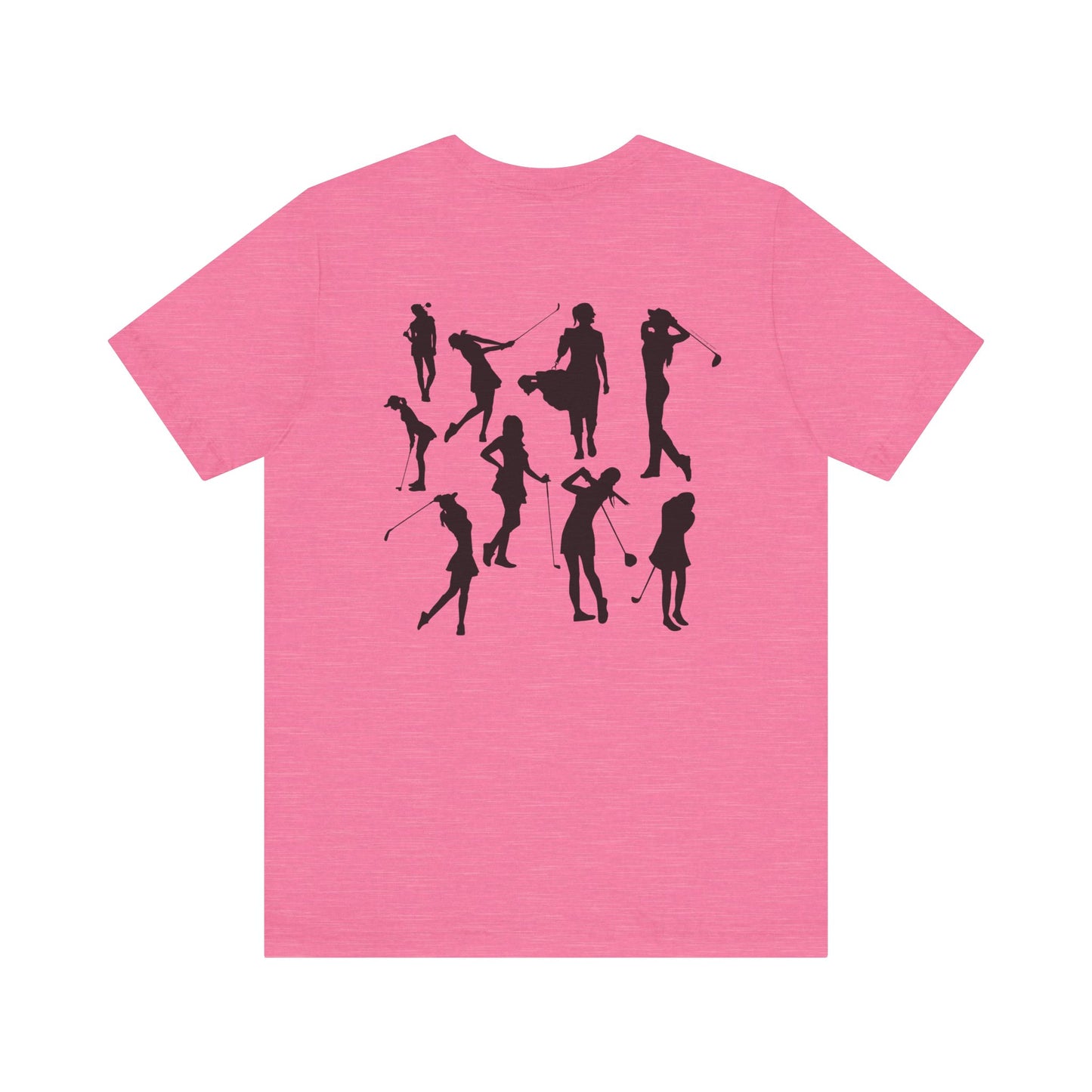 Girls Will Be Girls T-Shirt, Golf, Golfer Silhouettes Front and Back Designs, Lighter Colored Tees