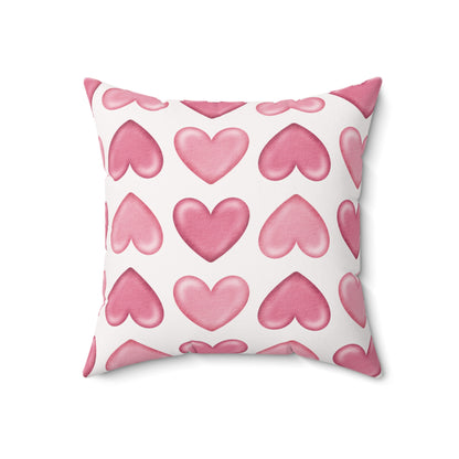 Valentine's Day Pillow Pink Bubble Hearts 18"x18"