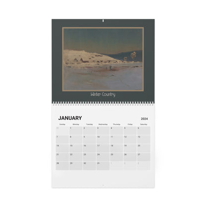 2024 12 Month Wall Calendar- Landscapes of Ladislav Mednyánszky