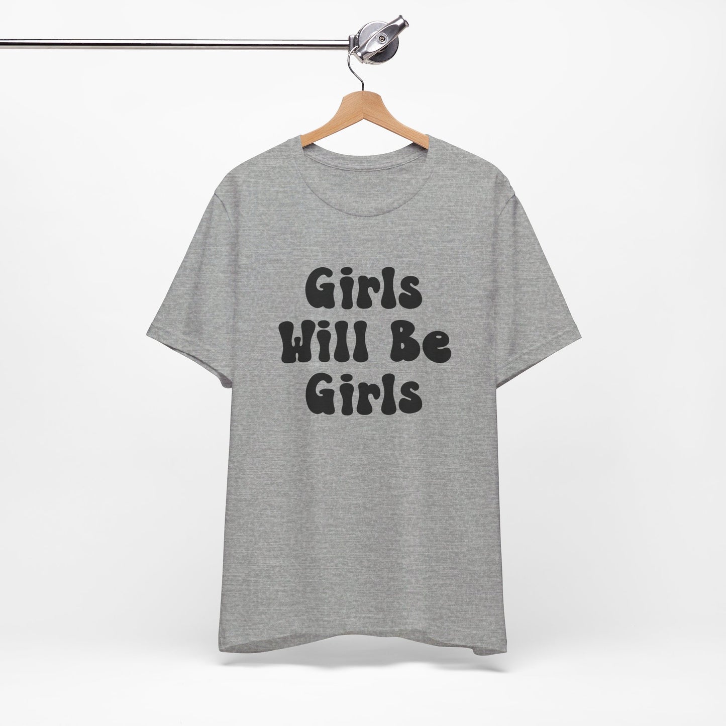 Girls Will Be Girls T-Shirt, Golf, Golfer Silhouettes Front and Back Designs, Lighter Colored Tees