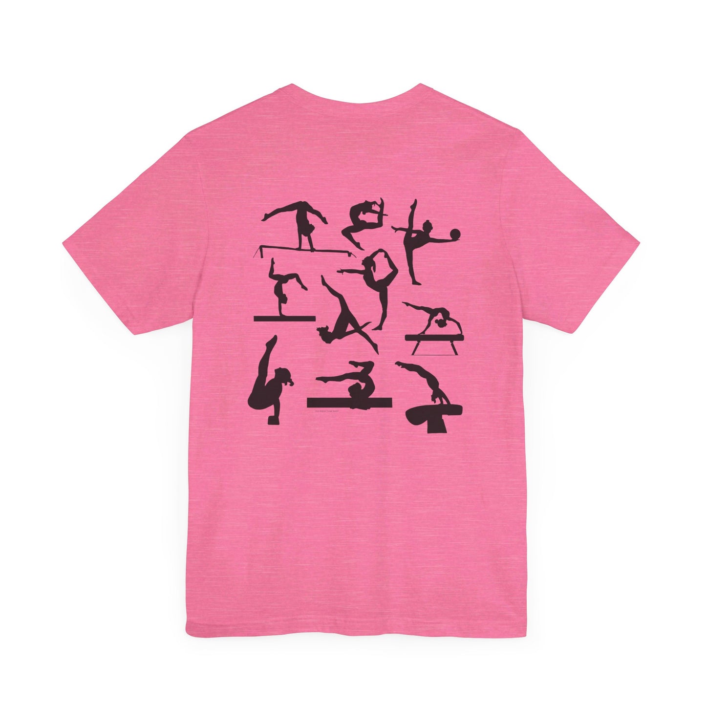 Girls Will Be Girls T-Shirt, Gymnast Silhouettes Gymnastics, Front and Back Designs, Light Colored Tees