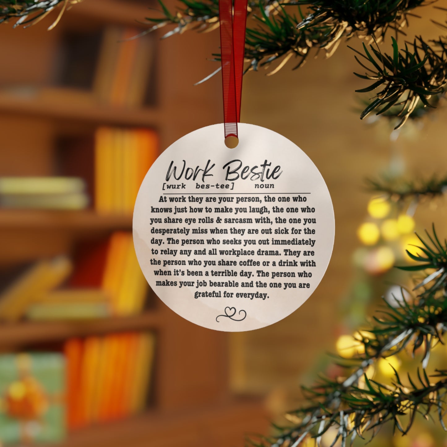 Work Bestie Definition Christmas Ornament