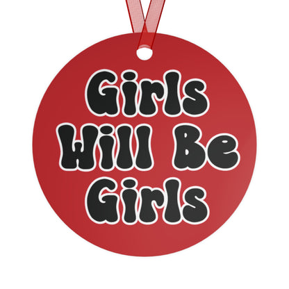 Girls Will Be Girls Volleyball Players Silhouettes Christmas Ornament