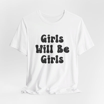 Girls Will Be Girls T-Shirt, Martial Arts Silhouettes Taekwondo, Judo, Karate, Front and Back Designs, Light Colored Tees