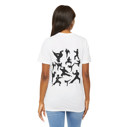 Girls Will Be Girls T-Shirt, Martial Arts Silhouettes Taekwondo, Judo, Karate, Front and Back Designs, Light Colored Tees