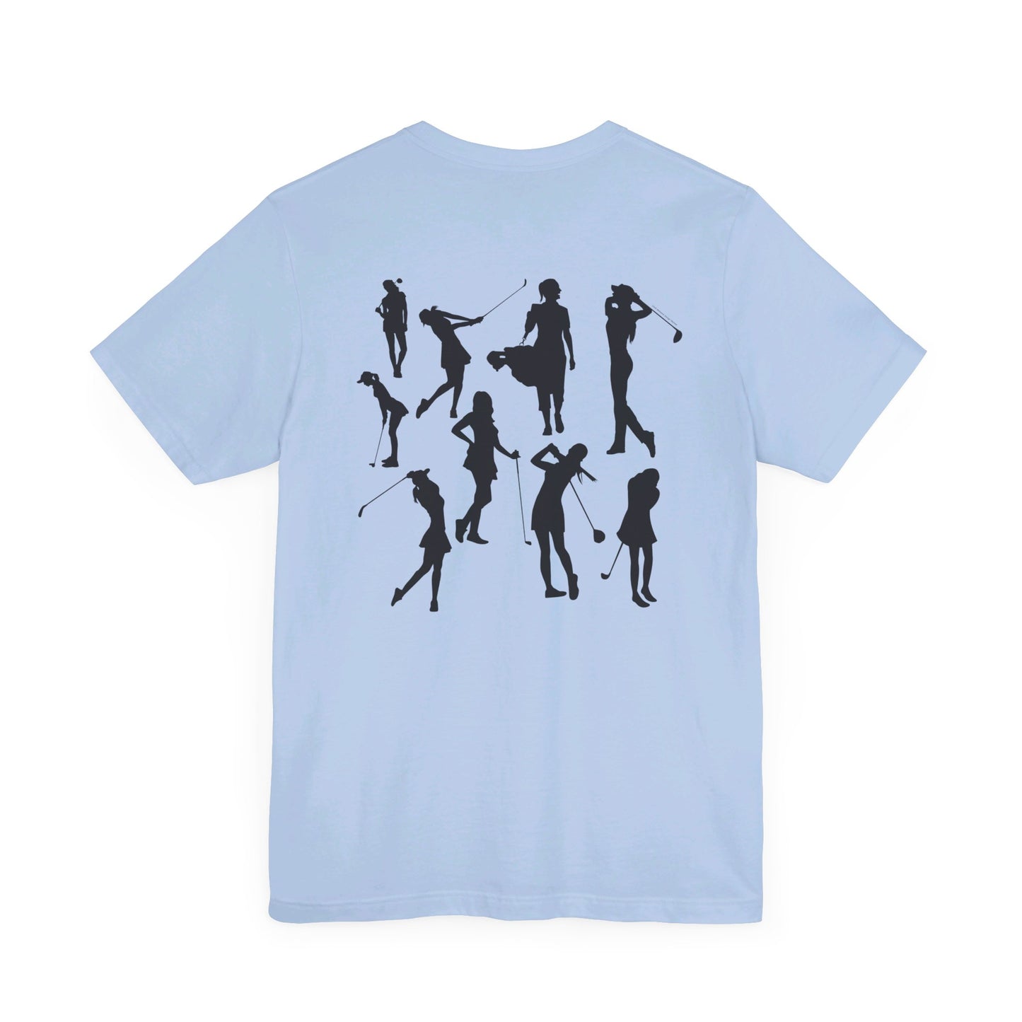 Girls Will Be Girls T-Shirt, Golf, Golfer Silhouettes Front and Back Designs, Lighter Colored Tees