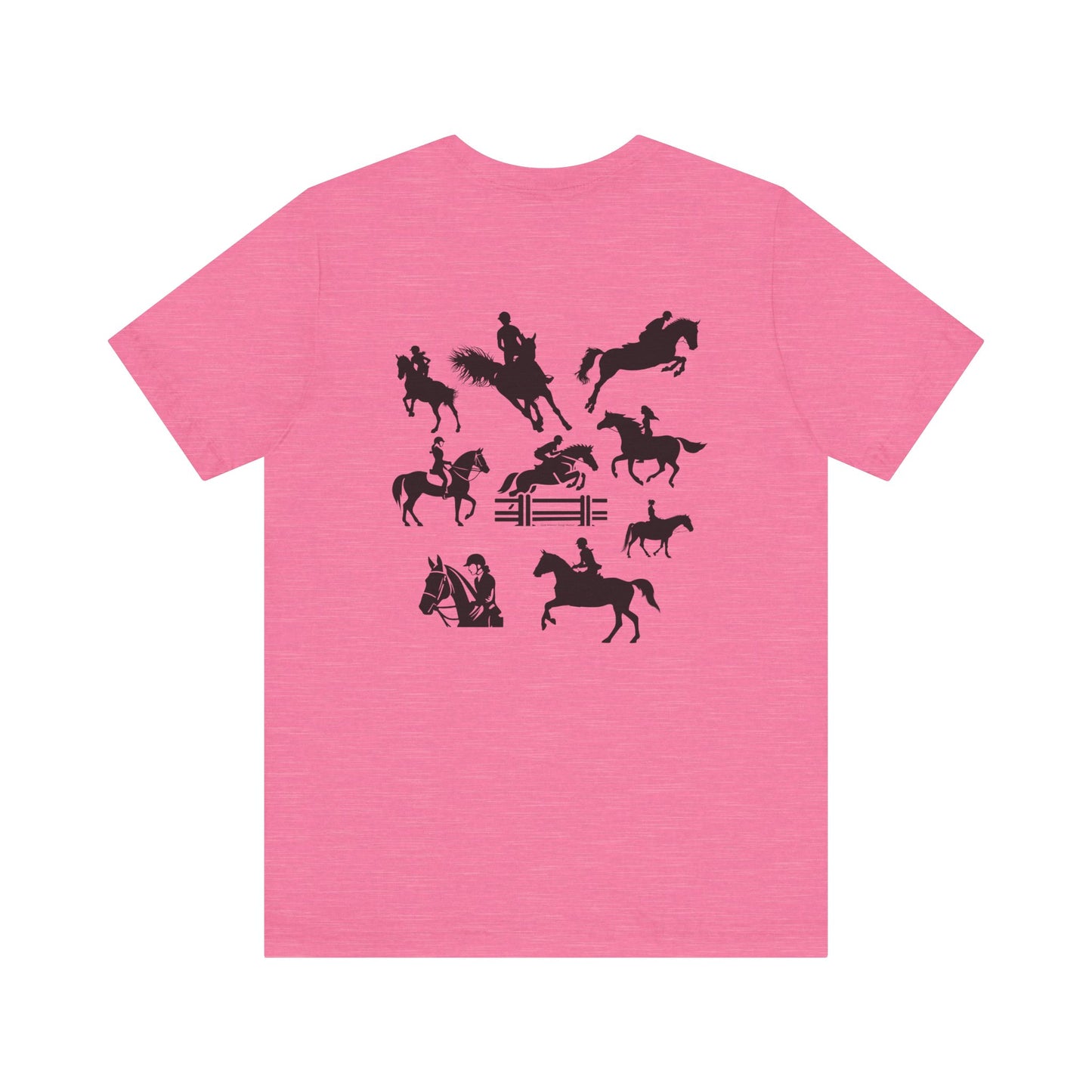 Girls Will Be Girls T-Shirt, Equestrian, Horseback Riding Silhouettes Front and Back Designs, Light Colored Tees