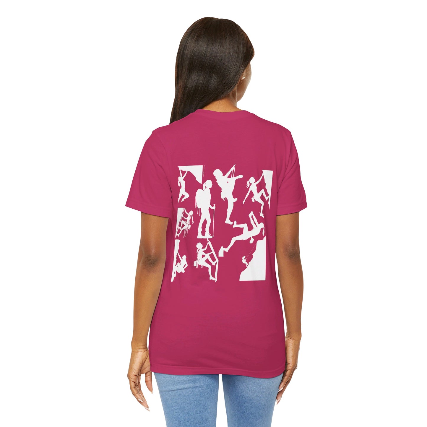 Girls Will Be Girls T-Shirt, Mountain Climber, Rock Climber, Alpinist, Mountaineering Silhouettes Front and Back Designs