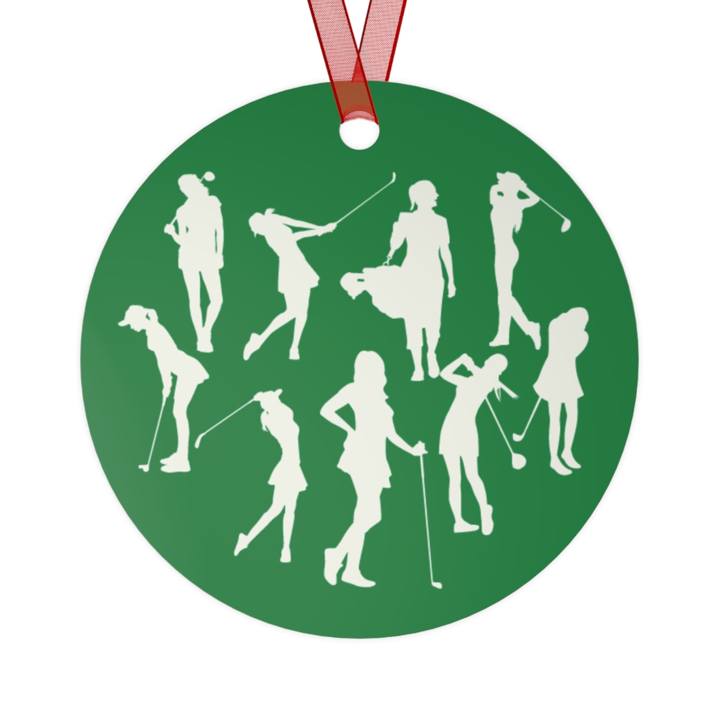 Girls Will Be Girls Golf, Golfer Silhouettes Christmas Ornament