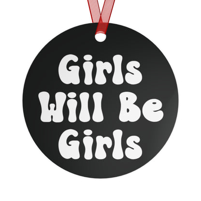 Girls Will Be Girls Martial Arts Silhouettes Christmas Ornament