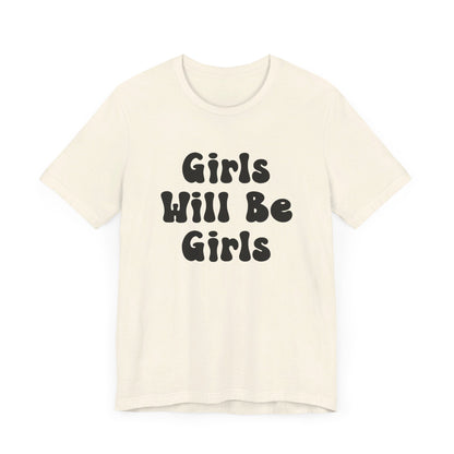 Girls Will Be Girls T-Shirt, Golf, Golfer Silhouettes Front and Back Designs, Lighter Colored Tees