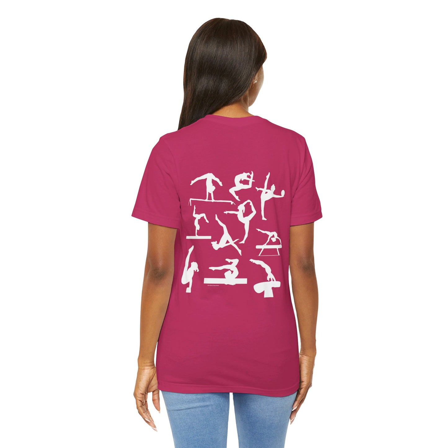 Girls Will Be Girls T-Shirt, Gymnast Silhouettes Gymnastics, Front and Back Designs