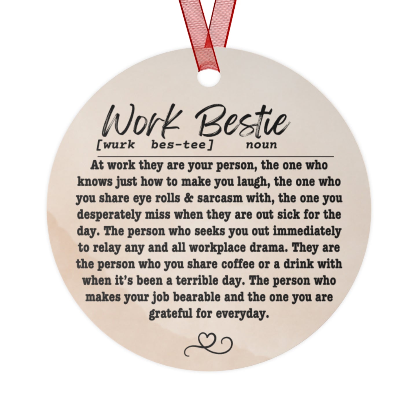 Work Bestie Definition Christmas Ornament