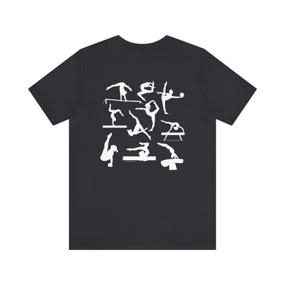 Girls Will Be Girls T-Shirt, Gymnast Silhouettes Gymnastics, Front and Back Designs